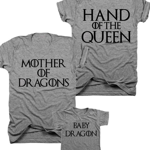 3-Pack Bundle of shirts, Mother of Dragons, Hand of the Queen, Baby Dragon T-shirts