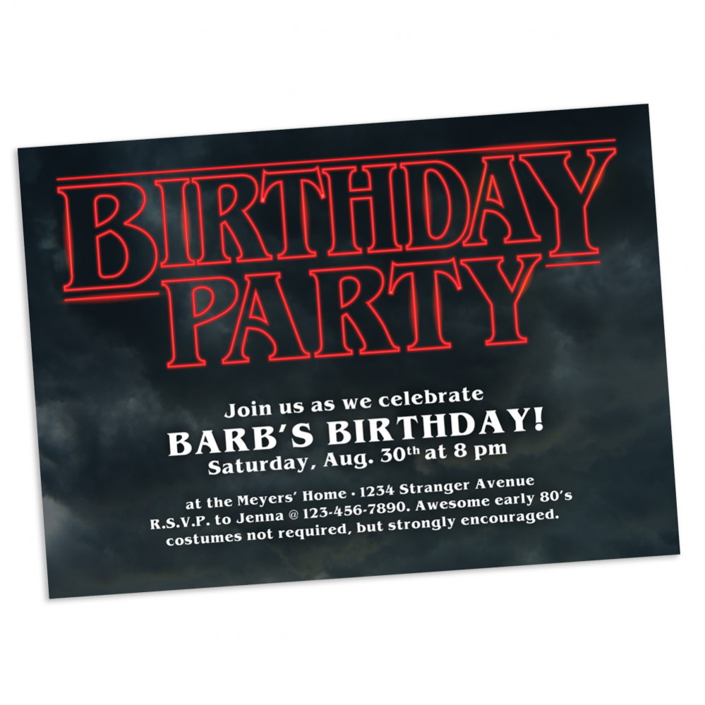 Stranger Things Birthday Party Invitation