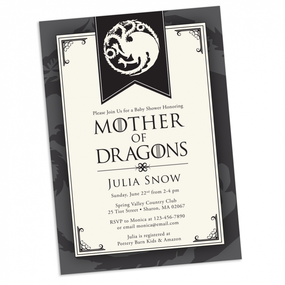 Mother of Dragons Baby Shower Invitation