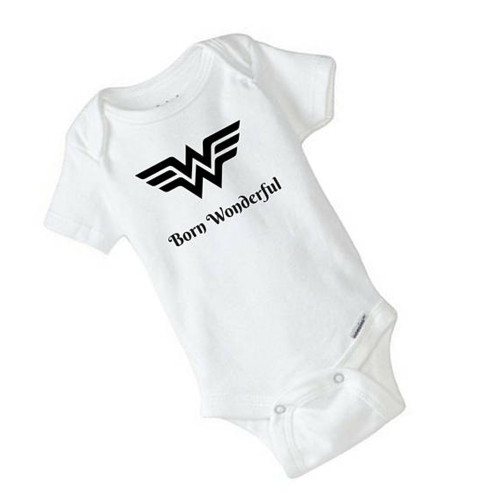 Wonder Woman Baby Onesie - Born Wonderful
