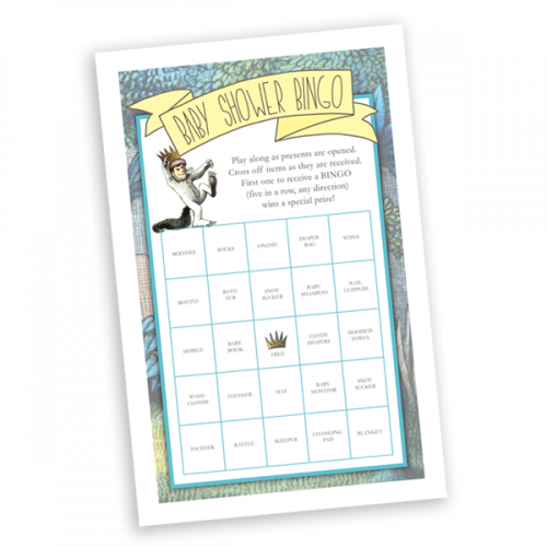 Where the Wild Things Are Baby Shower Bingo Printable Game