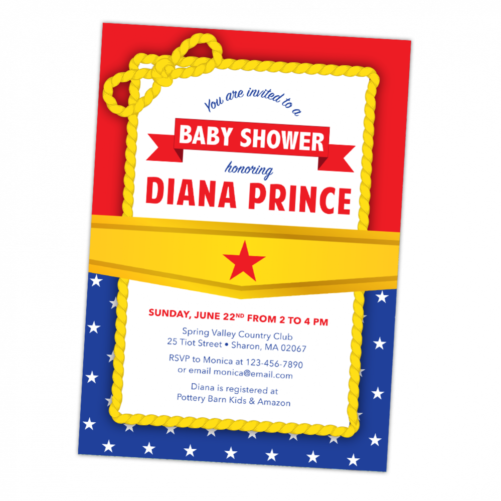 Wonder Woman Baby Shower Invitation